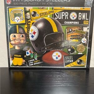 NFL Pittsburgh Steelers Puzzle with Black and Gold Theme Sealed New in Box